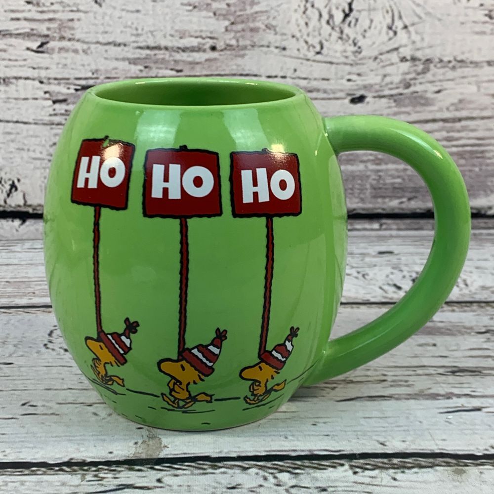 Peanuts Snoopy Christmas Jumbo Mug‎ - Ho Ho Ho, Woof Woof Woof - Green NEW
